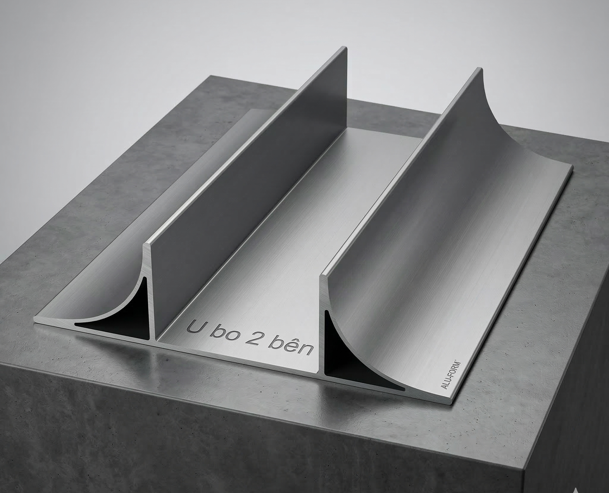 U nhôm 38x50x38mm bo mặt trăng 2 bên dày 1.1mm